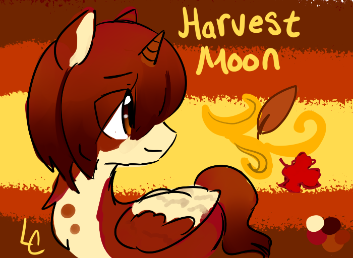 Size: 700x512 | Tagged: safe, derpibooru import, oc, oc:harvest moon, alicorn, autumn, image, png, profile, solo