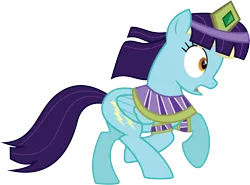 Size: 7736x5718 | Tagged: safe, artist:wissle, derpibooru import, sassaflash, pony, luna eclipsed, absurd resolution, cleopatra, clothes, costume, female, image, mare, nightmare night, nightmare night costume, open mouth, png, running, scared, simple background, solo, transparent background, vector, wig