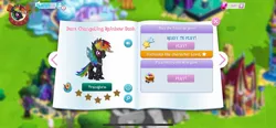 Size: 1792x828 | Tagged: safe, derpibooru import, changeling, changeling mane six, changeling rainbow dash, gameloft, game screencap, image, jpeg, mobile game, transformation