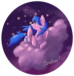 Size: 3472x3560 | Tagged: safe, artist:strutenel, derpibooru import, firefly, firefly (insect), insect, pegasus, pony, cloud, female, g1, g1 to g4, generation leap, image, lying down, night, night sky, partial background, png, prone, simple background, sky, solo, transparent background
