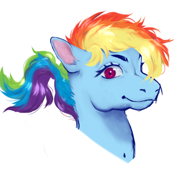 Size: 1024x1024 | Tagged: safe, artist:jeffypaws, derpibooru import, rainbow dash, pegasus, pony, bust, female, image, png, simple background, solo, white background