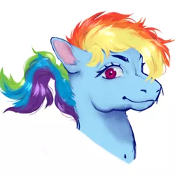 Size: 1024x1024 | Tagged: safe, artist:jeffypaws, derpibooru import, rainbow dash, pegasus, pony, bust, female, image, png, simple background, solo, white background