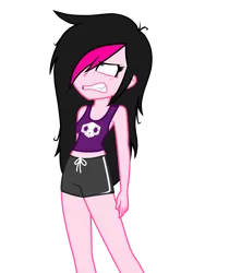 Size: 1024x1220 | Tagged: safe, artist:zoe-975, derpibooru import, oc, oc:zoe star pink, unofficial characters only, equestria girls, clothes, equestria girls oc, female, gritted teeth, image, png, shorts, simple background, solo, tanktop, transparent background