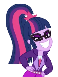 Size: 1912x2517 | Tagged: safe, artist:bigpurplemuppet99, derpibooru import, edit, adagio dazzle, aria blaze, sci-twi, sonata dusk, twilight sparkle, equestria girls, alternate clothes, alternate hairstyle, evil grin, glasses, grin, image, png, smiling, the dazzlings, vector