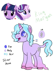 Size: 960x1280 | Tagged: safe, artist:echoescartoons, derpibooru import, starlight glimmer, twilight sparkle, oc, oc:silver shine, classical unicorn, pony, unicorn, base used, cloven hooves, female, image, leonine tail, lesbian, magical lesbian spawn, male, offspring, parent:starlight glimmer, parent:twilight sparkle, parents:twistarlight, png, shipping, simple background, stallion, transparent background, twistarlight, unshorn fetlocks