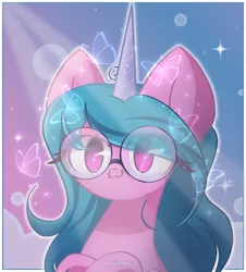 Size: 1680x1860 | Tagged: safe, artist:miryelis, derpibooru import, izzy moonbow, pony, unicorn, my little pony: a new generation, spoiler:my little pony: a new generation, big ears, female, g5, glasses, image, jpeg, mare, owo, solo