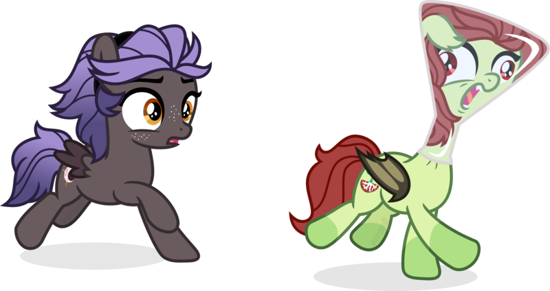 Size: 7417x3920 | Tagged: safe, artist:suramii, derpibooru import, oc, unofficial characters only, bat pony, pegasus, pony, absurd resolution, female, filly, flaskhead hearts, image, png, simple background, transparent background