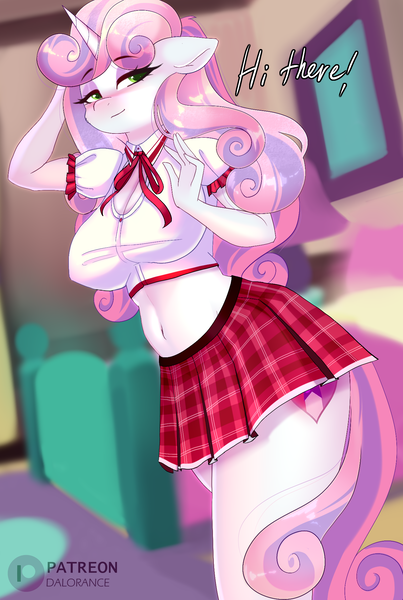 Size: 1344x2000 | Tagged: suggestive, artist:xjenn9, derpibooru import, sweetie belle, anthro, commission, image, png, solo, ych example, your character here