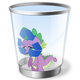 Size: 256x256 | Tagged: safe, derpibooru import, spike, dragon, abuse, green eyes, image, into the trash it goes, male, open mouth, op is a duck, png, recycle bin, sad, simple background, solo, spikeabuse, transparent background, trash can