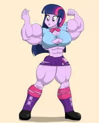 Size: 1753x2183 | Tagged: suggestive, artist:matchstickman, derpibooru import, twilight sparkle, equestria girls, :o, abs, biceps, bowtie, breasts, busty twilight sparkle, female, flexing, flexing muscles, image, muscle growth, muscles, muscular female, open mouth, overdeveloped muscles, png, twilight muscle, wardrobe malfunction