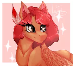 Size: 1134x1024 | Tagged: safe, artist:fantisai, derpibooru import, oc, unofficial characters only, pegasus, pony, abstract background, bust, ear fluff, eyelashes, female, image, jpeg, mare, signature, solo, wings