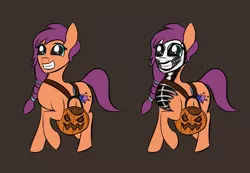 Size: 1300x900 | Tagged: safe, artist:firestarter, derpibooru import, sunny starscout, my little pony: a new generation, g5, halloween, holiday, image, makeup, png, pumpkin bucket