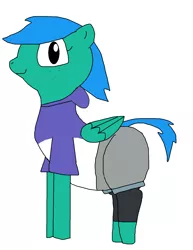 Size: 1324x1719 | Tagged: safe, artist:blazewing, derpibooru import, oc, oc:maggie, unofficial characters only, pegasus, pony, chubby, clothes, costume, disney, female, freckles, halloween, halloween 2021, halloween costume, holiday, hoodie, image, leggings, luz noceda, mare, nightmare night 2021, nightmare night costume, png, shorts, simple background, smiling, solo, the owl house