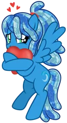 Size: 548x1000 | Tagged: safe, artist:jennieoo, derpibooru import, oc, oc:ocean soul, pegasus, pony, crossed hooves, flying, hearts and hooves day, holding heart, image, in love, png, simple background, solo, spread wings, transparent background, vector, wings