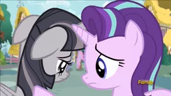 Size: 1920x1080 | Tagged: safe, artist:wardex101, derpibooru import, edit, edited screencap, screencap, starlight glimmer, twilight sparkle, twilight sparkle (alicorn), alicorn, pony, fame and misfortune, comforting, discorded, discorded twilight, discovery family logo, fake, fake screencap, faker than a three dollar bill, floppy ears, image, png, ponyville