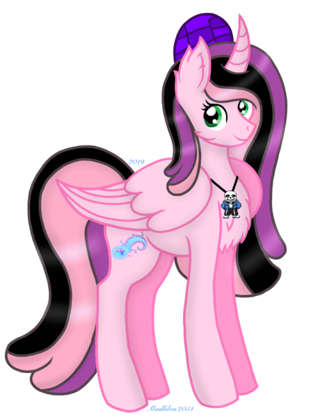 Size: 720x960 | Tagged: safe, artist:madlilon2051, derpibooru import, oc, oc:fire star, unofficial characters only, alicorn, pony, alicorn oc, chest fluff, ear fluff, eyelashes, female, hat, horn, image, jewelry, mare, necklace, png, simple background, smiling, solo, transparent background, wings
