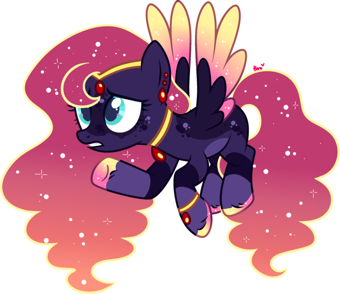 Size: 2746x2375 | Tagged: safe, artist:kurosawakuro, derpibooru import, oc, pegasus, pony, colored wings, female, image, magical lesbian spawn, mare, offspring, parent:fluttershy, parent:princess luna, parents:lunashy, png, simple background, solo, transparent background, two toned wings, wings