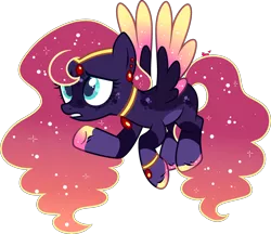 Size: 2746x2375 | Tagged: safe, artist:kurosawakuro, derpibooru import, oc, pegasus, pony, colored wings, female, image, magical lesbian spawn, mare, offspring, parent:fluttershy, parent:princess luna, parents:lunashy, png, simple background, solo, transparent background, two toned wings, wings