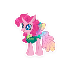 Size: 220x220 | Tagged: safe, derpibooru import, pinkie pie, changedling, changeling, changedlingified, changelingified, gameloft, image, png, simple background, solo, species swap, transparent background