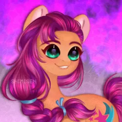 Size: 1800x1800 | Tagged: safe, artist:shimisen, derpibooru import, sunny starscout, earth pony, pony, my little pony: a new generation, female, g5, image, png, smiling, solo