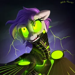 Size: 2000x2000 | Tagged: safe, artist:shido-tara, derpibooru import, oc, oc:dawn, oc:dawn enclave, cyborg, pegasus, fallout equestria, fallout equestria: project horizons, cybernetic pony, fanfic art, female, image, jpeg, solo