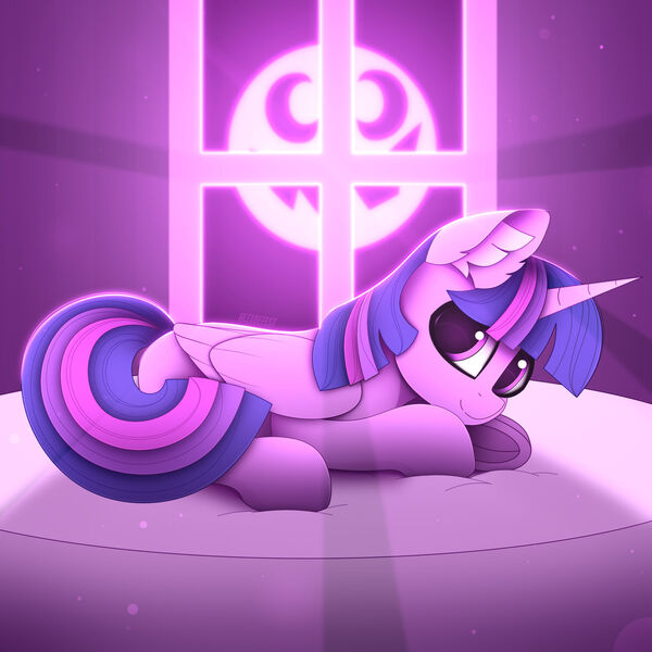 Size: 1920x1920 | Tagged: safe, artist:alexbefest, derpibooru import, twilight sparkle, twilight sparkle (alicorn), alicorn, pegasus, pony, unicorn, cute, ear fluff, image, jpeg, looking at you, nightmare night, pink, solo, twiabetes