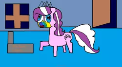 Size: 1854x1026 | Tagged: safe, artist:coltfan97, derpibooru import, diamond tiara, earth pony, pony, undead, zombie, zombie pony, 28 pranks later, 1000 hours in ms paint, cookie, creepy, food, image, png