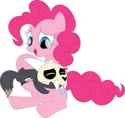 Size: 3581x3377 | Tagged: safe, artist:porygon2z, derpibooru import, earth pony, pony, confrontation, cute, daaaaaaaaaaaw, image, king (the owl house), open mouth, open smile, png, scared, smiling, the owl house