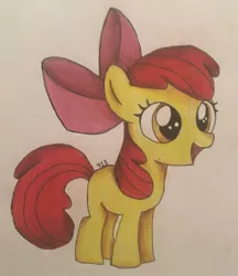 Size: 1768x2048 | Tagged: safe, artist:_4_1_3_, derpibooru import, apple bloom, earth pony, pony, female, filly, image, jpeg, solo, traditional art