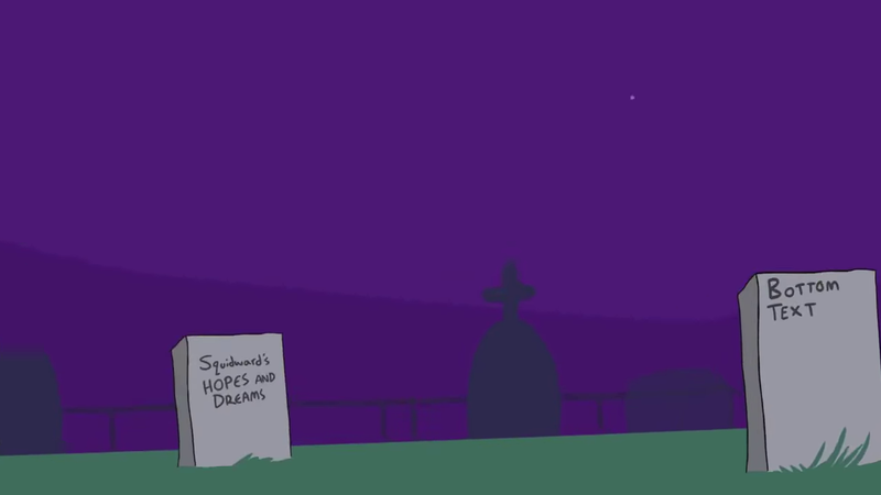 Size: 1280x720 | Tagged: safe, artist:tjpones, derpibooru import, part of a set, gravestone, halloween, holiday, image, png, spongebob reference, spongebob squarepants, squidward tentacles