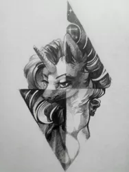 Size: 960x1280 | Tagged: safe, artist:yanisfucker, derpibooru import, rarity, pony, unicorn, bust, female, grayscale, image, jpeg, mare, monochrome, pencil drawing, portrait, solo, traditional art