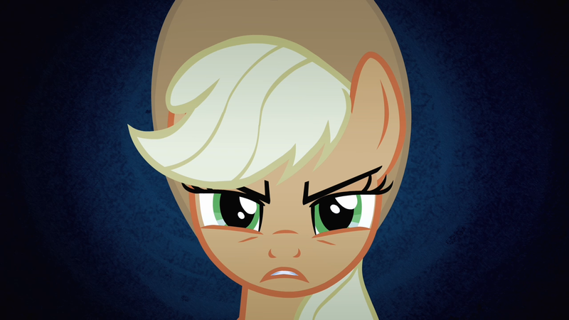 Size: 1280x720 | Tagged: safe, derpibooru import, screencap, applejack, earth pony, pony, bats!, season 4, applejack is not amused, close-up, image, narrowed eyes, png, solo, stop the bats, unamused