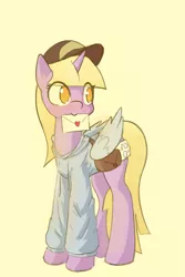 Size: 2000x3000 | Tagged: safe, artist:adamscage, derpibooru import, twilight sparkle, pony, unicorn, clothes, costume, covered cutie mark, female, halloween, halloween costume, hat, holiday, hoodie, image, implied derpy, jacket, letter, mailbag, mailmare uniform, mouth hold, nightmare night, nightmare night costume, no pupils, png, ponies wearing clothing, simple background, solo, solo female, tan background, unicorn twilight
