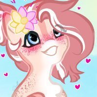 Size: 199x199 | Tagged: safe, artist:damayantiarts, derpibooru import, oc, unofficial characters only, earth pony, pony, blushing, bust, earth pony oc, eyelashes, female, flower, flower in hair, grin, heart, image, jpeg, mare, smiling