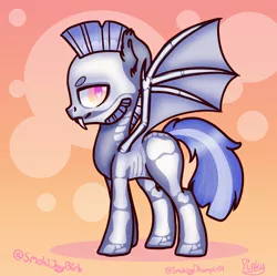 Size: 1102x1099 | Tagged: safe, artist:smokijaybirb, derpibooru import, oc, oc:icarus the lunar guard, bat pony, pony, bat pony oc, bat wings, bone, clothes, costume, fangs, gift art, halloween, halloween 2021, halloween costume, heart eyes, holiday, image, looking at you, male, muttonchops, nightmare night, nightmare night 2021, nightmare night costume, png, skeleton, skeleton costume, slit pupils, spread wings, stallion, tail, two toned mane, two toned tail, wingding eyes, wings