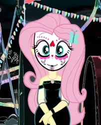 Size: 1558x1920 | Tagged: safe, artist:flutteryaylove, derpibooru import, edit, edited screencap, screencap, fluttershy, equestria girls, calavera catrina, clothes, dia de los muertos, dress, face paint, image, png