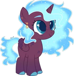 Size: 1225x1254 | Tagged: safe, artist:kurosawakuro, derpibooru import, oc, alicorn, pony, female, filly, image, magical lesbian spawn, offspring, parent:princess luna, parent:tempest shadow, parents:tempestluna, png, simple background, solo, transparent background