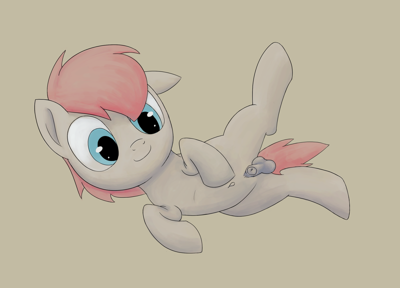 Size: 2500x1800 | Tagged: explicit, artist:unsavorydom, ponybooru import, train tracks (character), earth pony, pony, balls, belly button, colt, ears, floppy ears, foal, foalcon, image, looking at you, lying down, male, nudity, png, sheath, sheathed, simple background, solo, solo male, underage