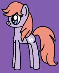 Size: 369x456 | Tagged: safe, artist:rainbowbro58, derpibooru import, baby tiddlywinks, earth pony, pony, baby, baby pony, baby tiddlybetes, cute, female, filly, g1, g1 to g4, g4, generation leap, image, ms paint, png, purple background, simple background, smiling, solo