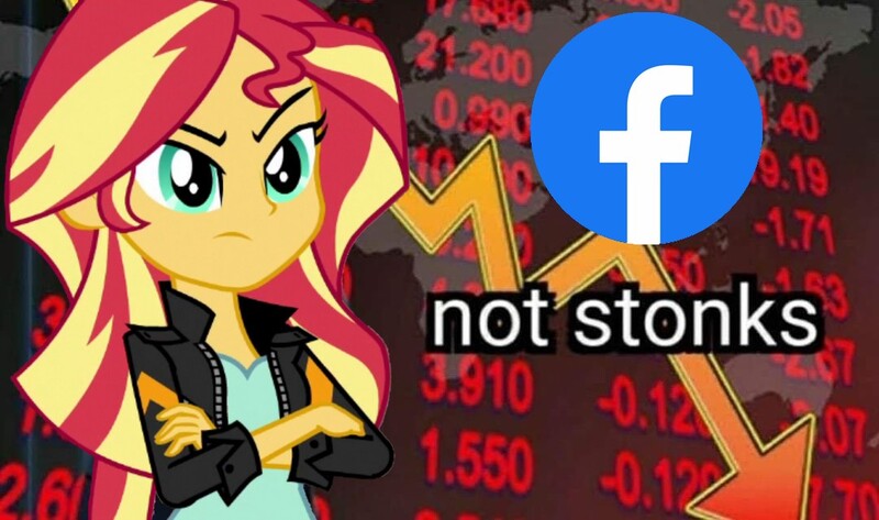 Size: 1080x638 | Tagged: safe, artist:karadeg, derpibooru import, edit, sunset shimmer, derpibooru exclusive, image, jpeg, meme, not stonks, stonks