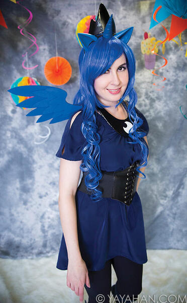 Size: 496x800 | Tagged: safe, artist:purplepluminc, derpibooru import, princess luna, human, 2015, clothes, cosplay, costume, image, irl, irl human, jpeg, mary cahela, photo