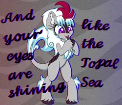 Size: 2261x1935 | Tagged: safe, artist:beigedraws, derpibooru import, kirin oc, oc, oc:windshear, kirin, chromatic aberration, image, png, singing, solo, standing on two hooves