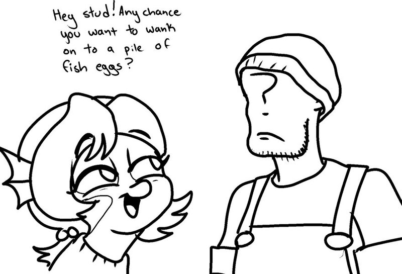 Size: 881x600 | Tagged: questionable, artist:pony quarantine, derpibooru import, oc, oc:anon, human, pony, siren, beard, bedroom eyes, black and white, cap, clothes, duo, facial hair, female, grayscale, hat, image, jpeg, male, monochrome, overalls, reversed gender roles equestria, simple background, siren oc, white background