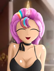 Size: 1500x2000 | Tagged: safe, artist:aryatheeditor, derpibooru import, sunny starscout, alicorn, equestria girls, my little pony: a new generation, spoiler:my little pony: a new generation, adorasexy, bare shoulders, breasts, bust, busty sunny starscout, clothes, cute, digital art, equestria girls-ified, eyebrows, female, g5, g5 to equestria girls, glow, glowing horn, high res, horn, image, jewelry, looking at you, open mouth, open smile, outfit, png, pose, regalia, sexy, shiny, sleeveless, smiling, smiling at you, solo, sunnybetes, sunnycorn