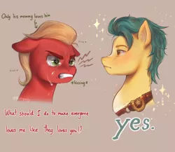 Size: 3000x2600 | Tagged: safe, artist:bubblepurity, derpibooru import, hitch trailblazer, sprout cloverleaf, earth pony, pony, my little pony: a new generation, spoiler:my little pony: a new generation, angry, behaving like a cat, chad, crying, deputy, ear down, g5, green eyes, hazel eyes, hissing, image, meme, png, sheriff, sparkles, tears of pain, teary eyes, yes