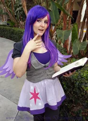 Size: 528x720 | Tagged: safe, artist:nomina-domini, derpibooru import, twilight sparkle, human, book, clothes, cosplay, costume, image, irl, irl human, jpeg, nail polish, photo, wondercon, wondercon 2015