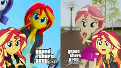 Size: 2289x1288 | Tagged: safe, derpibooru import, sunset shimmer, equestria girls, equestria girls series, forgotten friendship, friendship games, angry, grand theft auto, gta san andreas, gta v, image, jpeg