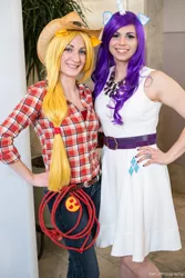 Size: 3264x4896 | Tagged: safe, artist:xen photography, derpibooru import, applejack, rarity, human, anime boston, anime boston 2014, clothes, cosplay, costume, hand on hip, image, irl, irl human, jpeg, photo