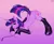 Size: 1280x1047 | Tagged: suggestive, artist:gomicake, derpibooru import, twilight sparkle, semi-anthro, unicorn, ass up, clothes, female, femsub, gradient background, image, jpeg, latex, latex socks, leash, pet play, pettwi, purple background, simple background, socks, submissive, twisub