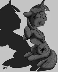 Size: 3301x4101 | Tagged: safe, artist:dombrus, derpibooru import, twilight sparkle, alicorn, distressed, fear, female, image, inanimate tf, petrification, png, simple background, solo, solo female, statue, transformation